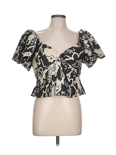 Pre-owned French Connection Short Sleeve Blouse In Black