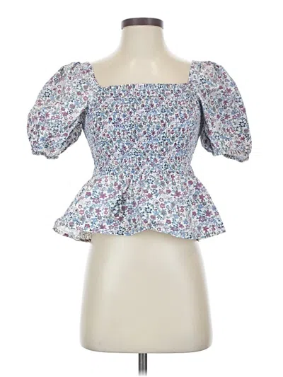 Pre-owned French Connection Short Sleeve Blouse In Blue