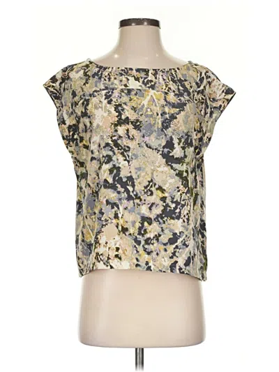 Pre-owned French Connection Short Sleeve Blouse In Gold