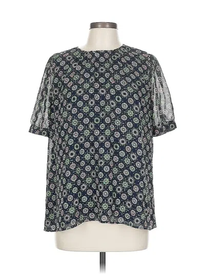 Pre-owned French Connection Short Sleeve Blouse In Green