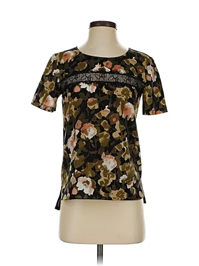 Pre-owned French Connection Short Sleeve Blouse In Green
