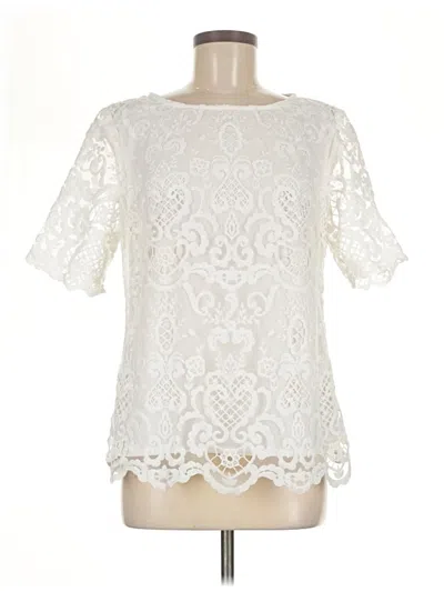 Pre-owned French Connection Short Sleeve Blouse In Ivory