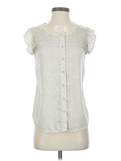 Pre-owned French Connection Short Sleeve Blouse In Ivory