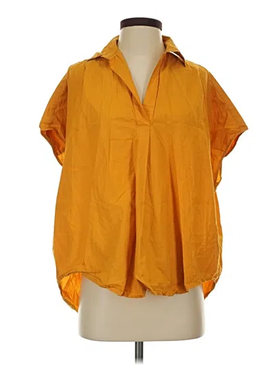 Pre-owned French Connection Short Sleeve Blouse In Orange