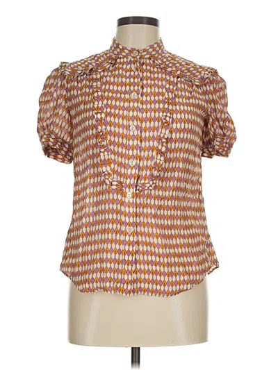 Pre-owned French Connection Short Sleeve Blouse In Orange