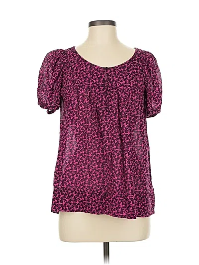 Pre-owned French Connection Short Sleeve Blouse In Pink