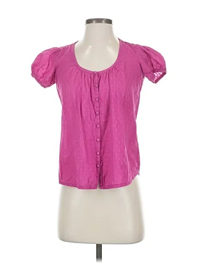 Pre-owned French Connection Short Sleeve Blouse In Pink