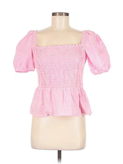 Pre-owned French Connection Short Sleeve Blouse In Pink