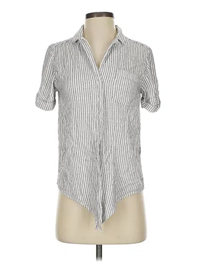 Pre-owned French Connection Short Sleeve Blouse In Silver