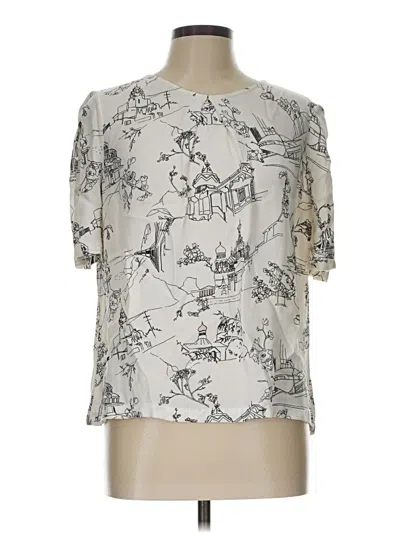 Pre-owned French Connection Short Sleeve Blouse In Silver