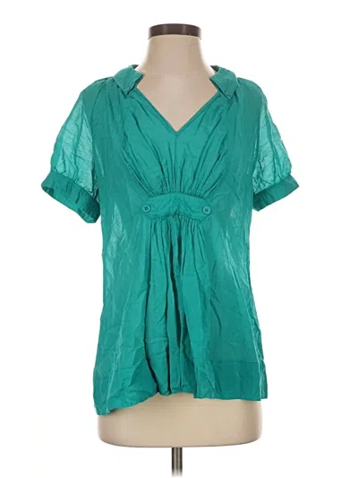 Pre-owned French Connection Short Sleeve Blouse In Teal