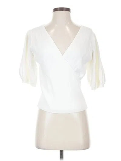 Pre-owned French Connection Short Sleeve Blouse In White