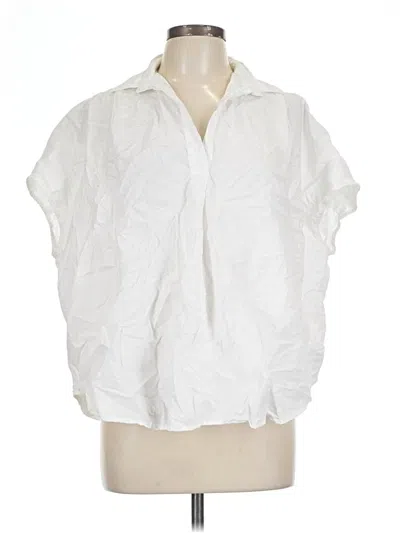 Pre-owned French Connection Short Sleeve Blouse In White