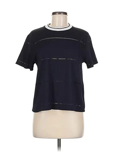 Pre-owned French Connection Short Sleeve Top Black Keyhole Neckline Tops