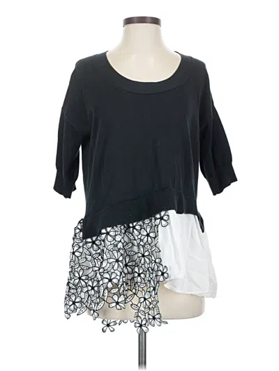 Pre-owned French Connection Short Sleeve Top Black Scoop Neck Tops