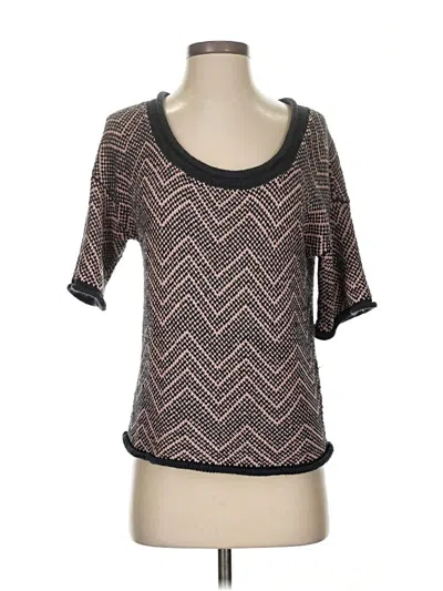 Pre-owned French Connection Short Sleeve Top Brown Scoop Neck Tops