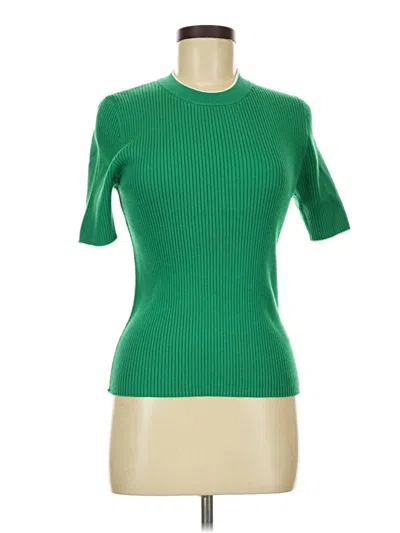 Pre-owned French Connection Short Sleeve Top Green Mock Neckline Tops