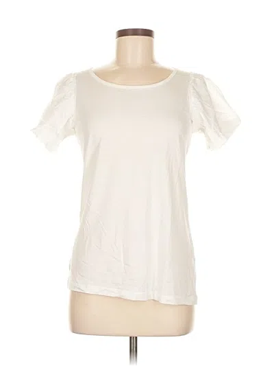 Pre-owned French Connection Short Sleeve Top Ivory Sweetheart Neckline Tops In White