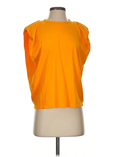 Pre-owned French Connection Short Sleeve Top Orange One Shoulder Neckline Tops