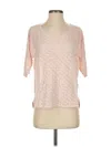 French Connection Short Sleeve Top Pink V Neck Tops In Pink