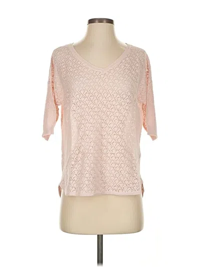 French Connection Short Sleeve Top Pink V Neck Tops
