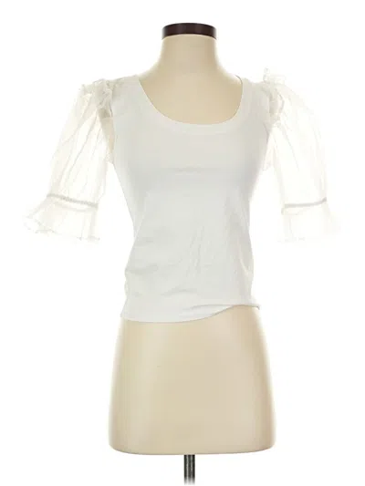 Pre-owned French Connection Short Sleeve Top White Sweetheart Neckline Tops