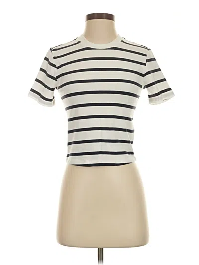 Pre-owned French Connection Short Sleeve Turtleneck In Ivory