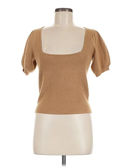 Pre-owned French Connection Short Sleeve Turtleneck In Tan