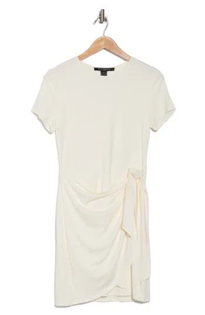 French Connection Short Sleeve Wrap T-shirt Dress In White