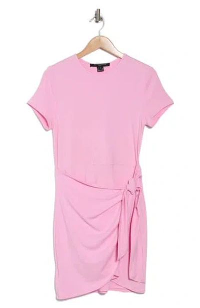 French Connection Short Sleeve Wrap T-shirt Dress In Lilac Sachet