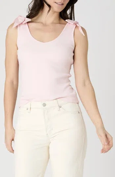 French Connection Shoulder Bow Tank Top In Chalk Pink