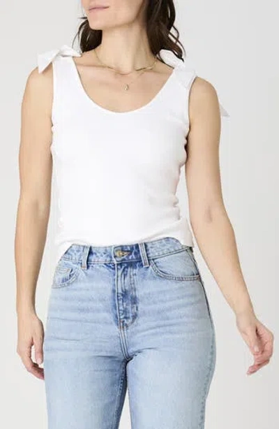 French Connection Shoulder Bow Tank Top In Summer White