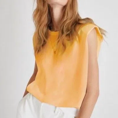 French Connection Shoulder Pad Crepe Tank In Yellow
