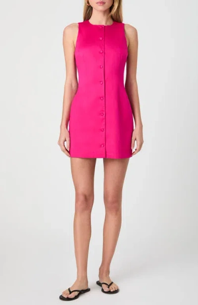 French Connection Sleeveless Cotton Sateen Minidress In Pink