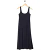 French Connection Sleeveless Front Slit Jersey Midi Dress In Navy