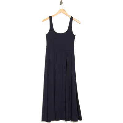 French Connection Sleeveless Front Slit Jersey Midi Dress In Navy