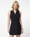 French Connection Whisper Sleeveless Double Breasted Blazer Minidress In Black