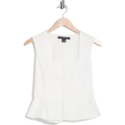 French Connection Sleeveless Peplum Top In White