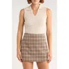 French Connection Check Plaid Patch Pocket Miniskirt In Multi