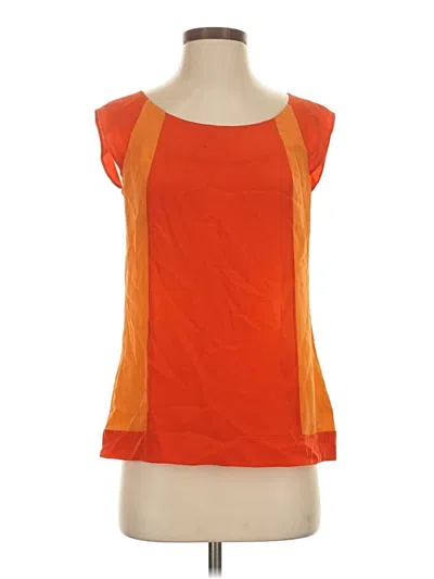 Pre-owned French Connection Sleeveless Silk Top Orange Square Neckline Tops