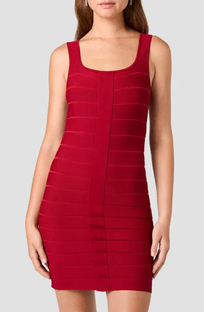French Connection Sleeveless Square Neck Bandage Minidress In Red