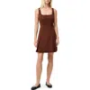 French Connection Sleeveless Square Neck Minidress In Brown