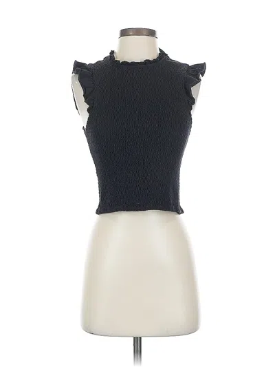 Pre-owned French Connection Sleeveless Top Black Ruffles Neckline Tops