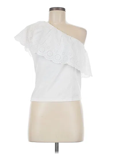 Pre-owned French Connection Sleeveless Top Ivory One Shoulder Neckline Tops In White