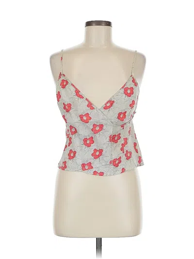 Pre-owned French Connection Sleeveless Top Pink Graphic Pattern Sweetheart Neckline Tops