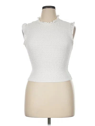 Pre-owned French Connection Sleeveless Top White High Neck Tops