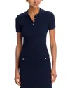 French Connection Crinkle Knit Slim Polo