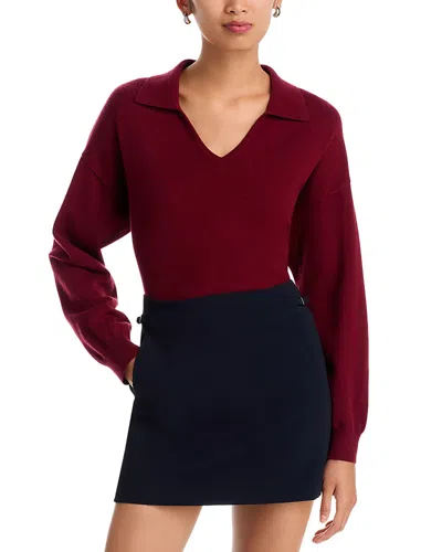 French Connection Sloane Collared Sweater In Red