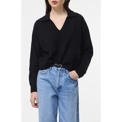 French Connection Sloane Johnny Collar Pullover In Black