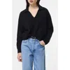 French Connection Sloane Johnny Collar Pullover In Blue